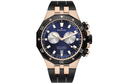 Edox Delfin 10109 Horlogeband Zwart Rubber