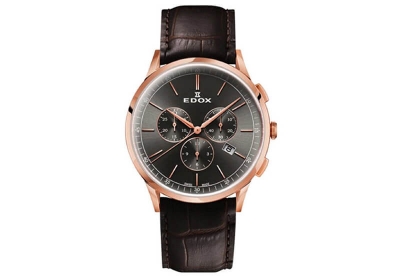 Edox Les Vauberts 10236 Horlogeband Donkerbruin