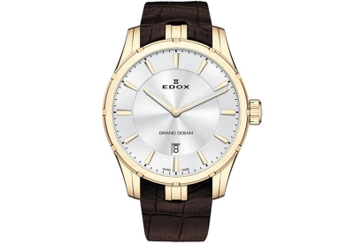 Edox Grand Ocean 56002 Horlogeband Donkerbruin
