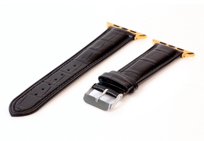 Apple Watch bandje croco leer zwart - 42/44/45mm