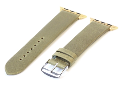 Apple Watch bandje kakigroen leer - 38/40/41mm