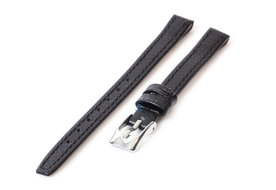 Clip horlogeband 8mm - kalfsleer zwart