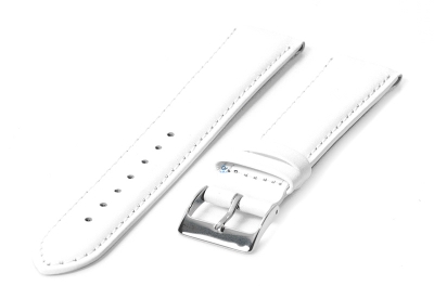 Clip horlogeband 18mm - leer wit