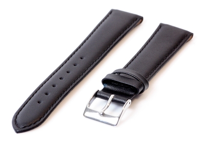 Clip horlogeband 18mm - leer zwart