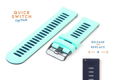 20mm siliconen horlogeband - mintgroen/blauw
