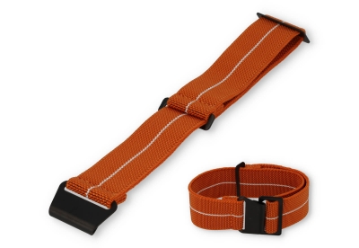 Elastische horlogeband 20mm nylon oranje - wit