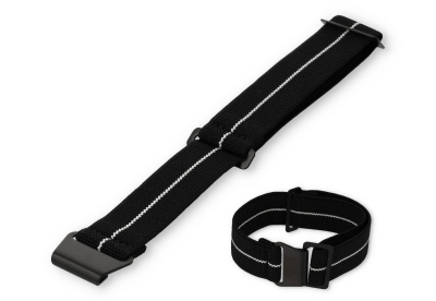Elastische horlogeband 20mm nylon zwart - wit