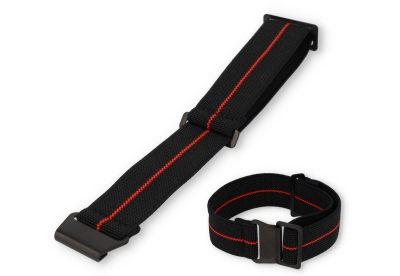 Elastische horlogeband 20mm nylon zwart - rood