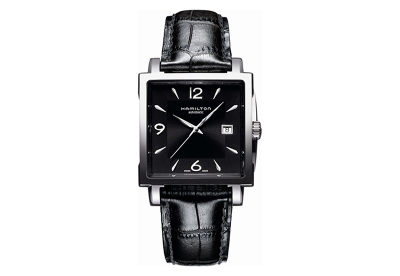 Hamilton horlogeband H32415735 - zwart leer