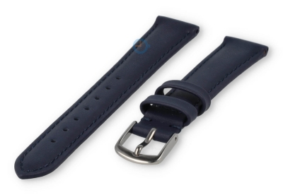 12mm horlogeband glad leer - donkerblauw