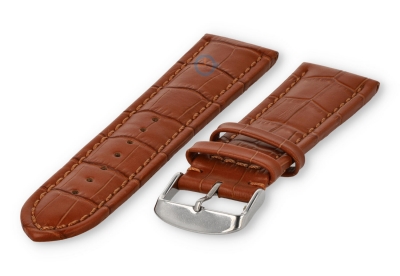 Krachtige horlogeband van kalfsleer - 28mm - bruin