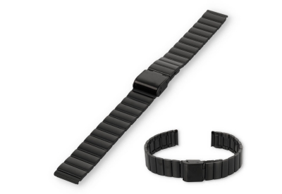 Horlogeband 14mm staal - zwart