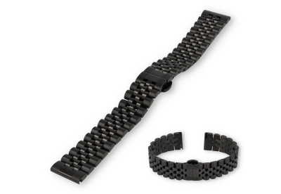 Horlogeband 18mm staal zwart - deels gepolijst