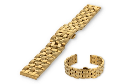 Horlogeband 22mm staal goud - deels gepolijst (BRT)