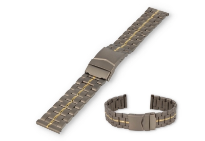 20mm bicolor titanium horlogeband - deels glanzend