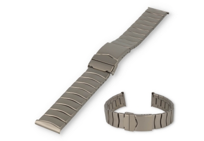 20mm grove titanium horlogeband - matte afwerking