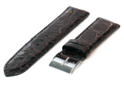 22mm horlogeband echt krokodillenleer bruin