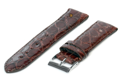 22mm horlogeband echt krokodillenleer roodbruin