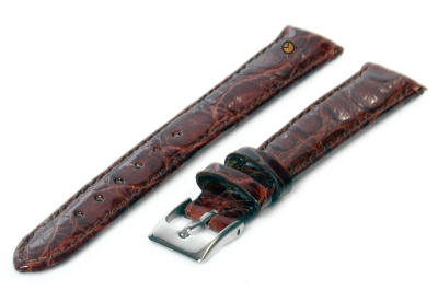 14mm horlogeband echt krokodillenleer roodbruin