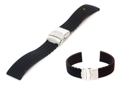 18mm siliconen horlogeband zwart