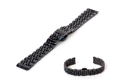 Horlogeband 14mm staal zwart - gepolijst