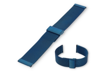 Horlogeband 22mm milanees blauw - Quick Switch (FIJN)