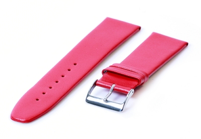 Naadloze horlogeband 26mm nappaleer - rood