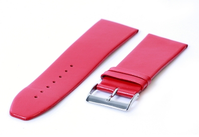 Naadloze horlogeband 30mm nappaleer - rood