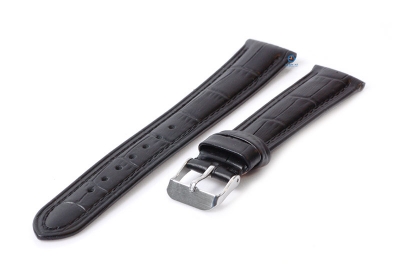 Horlogeband 18mm croco leer zwart