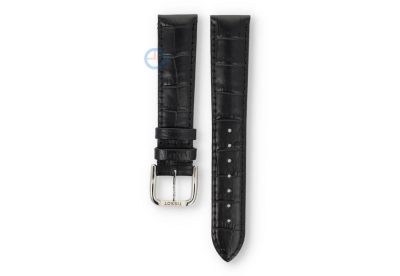 Tissot Official 18mm horlogeband - zwart leer