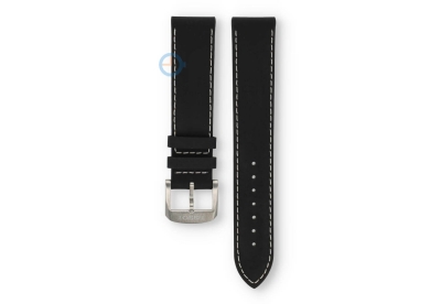 Tissot Official 19mm horlogeband - zwart leer