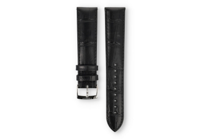 Tissot Official 20mm horlogeband - zwart leer