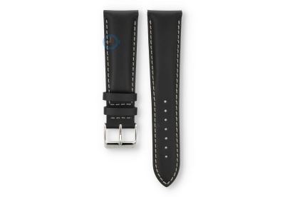 Tissot Official 22mm horlogeband - zwart leer