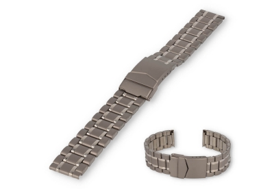 Titanium horlogeband 18mm - deels gepolijst met 3-fold sluiting