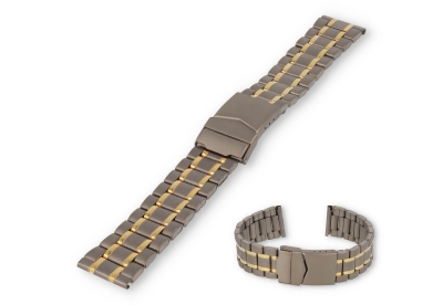 Bicolor titanium horlogeband 20mm met 3-fold sluiting