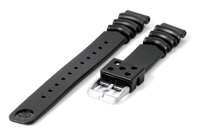 Universele Seiko duikers horlogeband 18mm - zwart