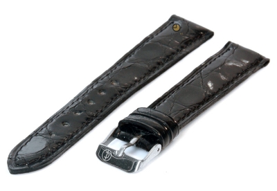18mm horlogeband echt krokodillenleer zwart