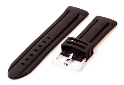 Waterdichte horlogeband van siliconen - 24mm - black