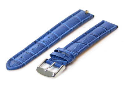 Horlogeband leer 18mm XL (blauw)