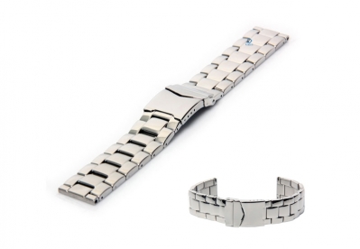 Horlogeband 22mm gepolijst staal zilver