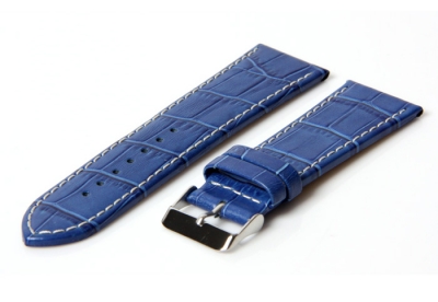 Horlogeband 36mm croco blauw