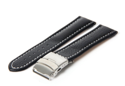 Gisoni Horlogeband 24mm zwart kalf
