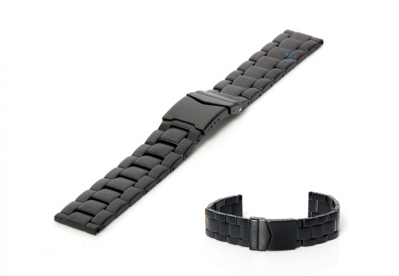 Horlogeband 24mm staal mat zwart