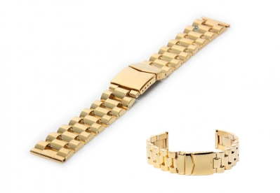 Horlogeband 22mm staal goud - gepolijst