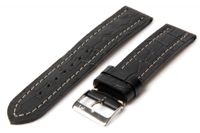 Horlogeband 18mm zwart croco