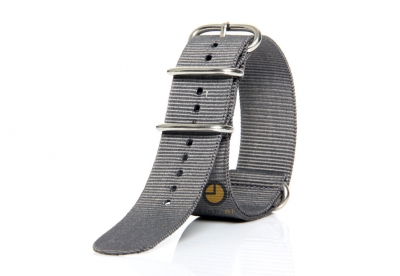 Horlogeband 24mm nylon grijs
