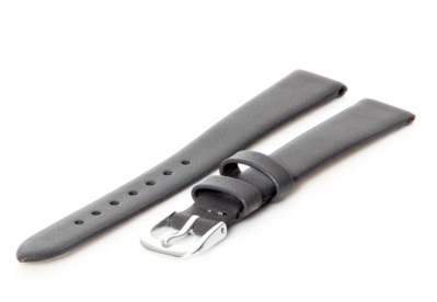 Horlogeband 12mm grijs leer naadloos