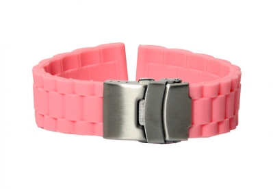Horlogeband 20mm roze rubber