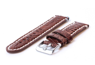 Horlogeband van echt krokodillenleer - 24mm bruin