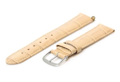 Horlogeband 18mm beige leer
